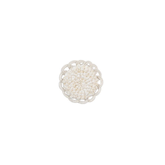 Brunschwig &amp; Fils Coeur Rosette Cream Button/Frogs/Rosettes Trim