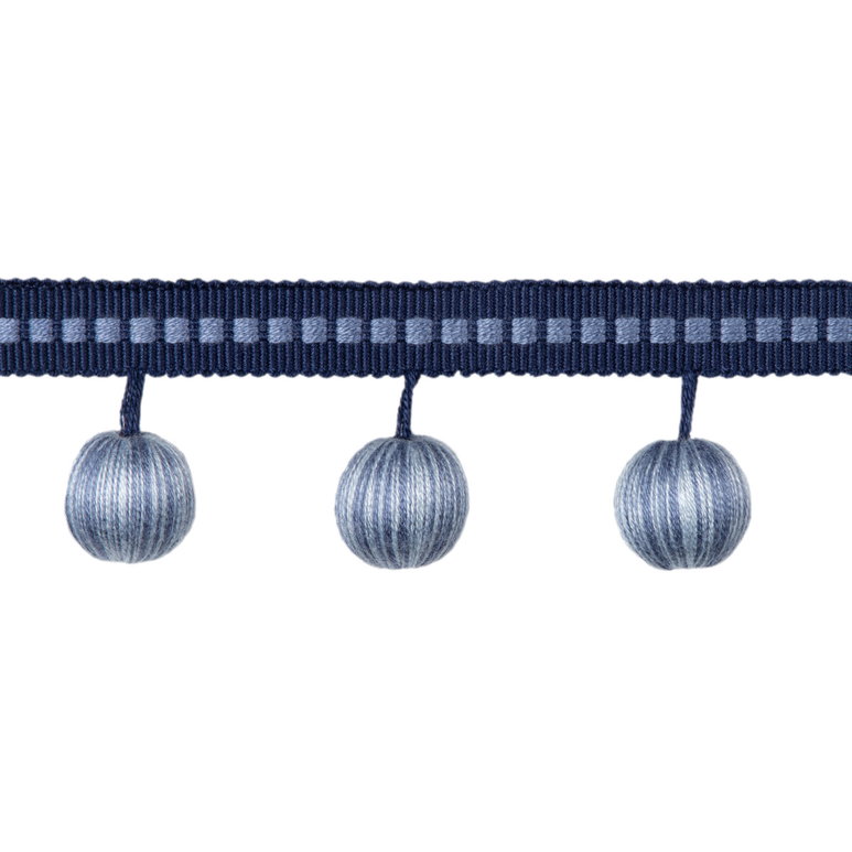 Brunschwig &amp; Fils Claude Ball Fringe Blue Tassel Fringe Trim