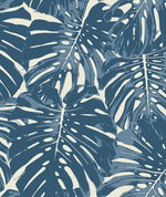 Seabrook Designs Jamaica Prussian Blue & White Wallpaper
