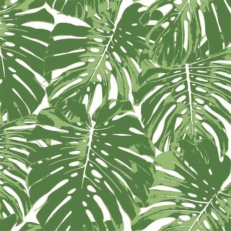 Seabrook Designs Jamaica Basil Green & White Wallpaper