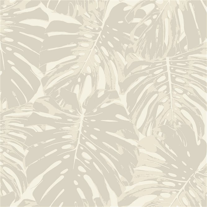 Seabrook Designs Jamaica Tan &amp; Off-White Wallpaper