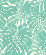 Seabrook Designs Jamaica Teal & White Wallpaper