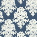 Seabrook Designs Montserrat Prussian Blue & White Wallpaper