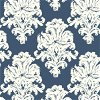 Seabrook Designs Montserrat Prussian Blue & White Wallpaper - Image 1