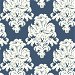 Seabrook Designs Montserrat Prussian Blue &amp; White Wallpaper thumbnail image 1 of 2
