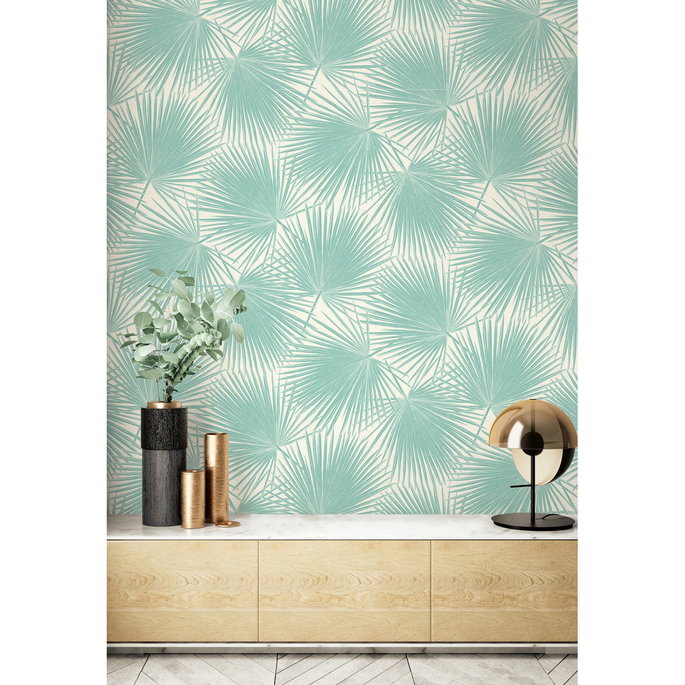 Seabrook Designs Aruba Powder Blue &amp; White Wallpaper image 2 of 2