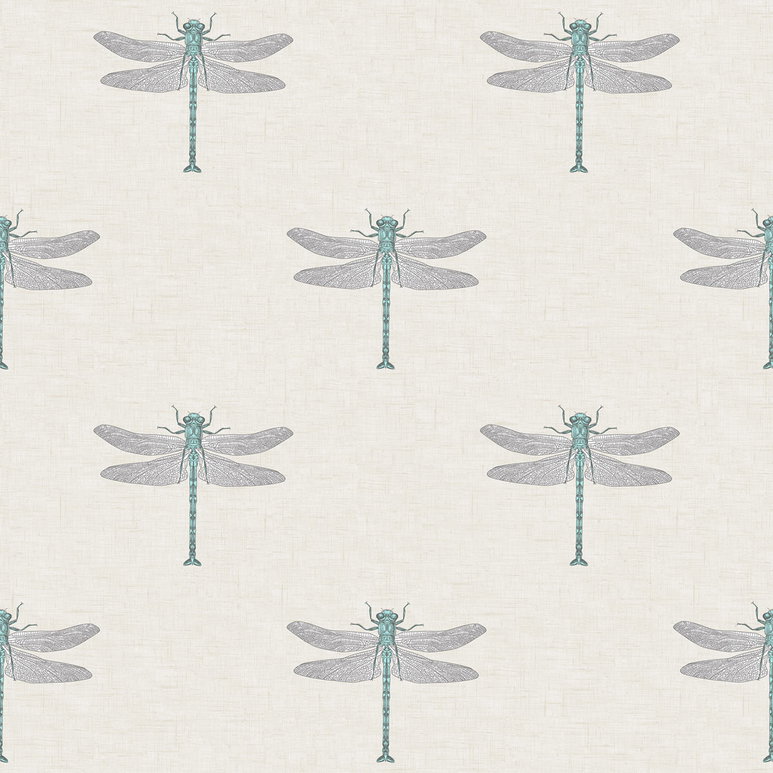 Seabrook Designs Catalina Off-White &amp; Blue Wallpaper