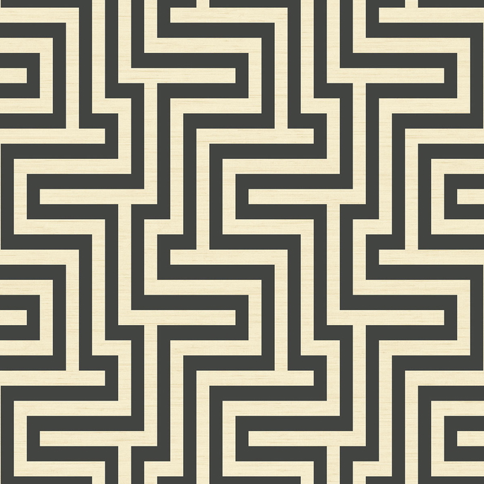 Seabrook Designs Martinique Black &amp; Off-White Wallpaper image 1 of 2