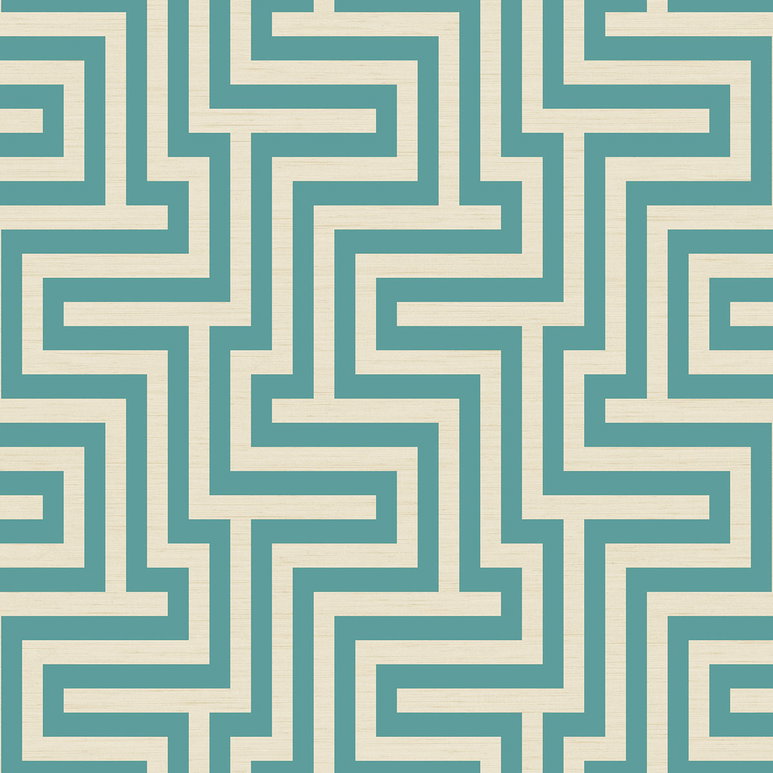 Seabrook Designs Martinique Sea Green &amp; White Wallpaper
