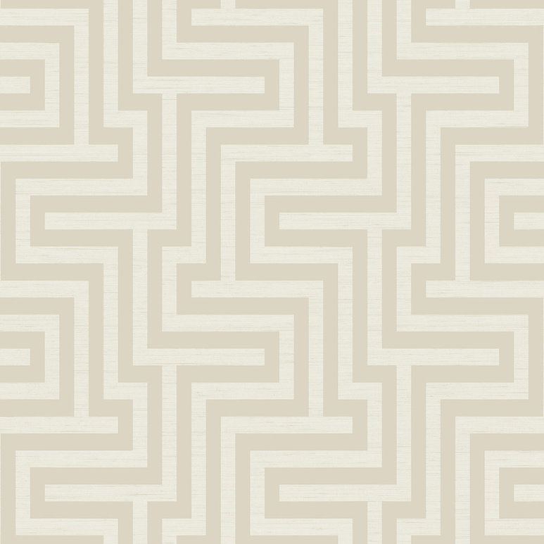 Seabrook Designs Martinique Tan &amp; White Wallpaper