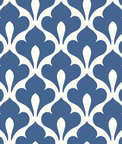 Seabrook Designs Grenada Prussian Blue & White Wallpaper