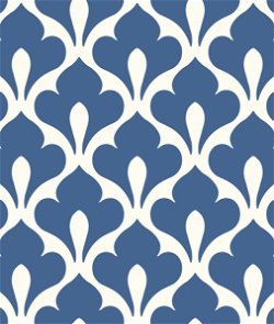 Seabrook Designs Grenada Prussian Blue & White Wallpaper