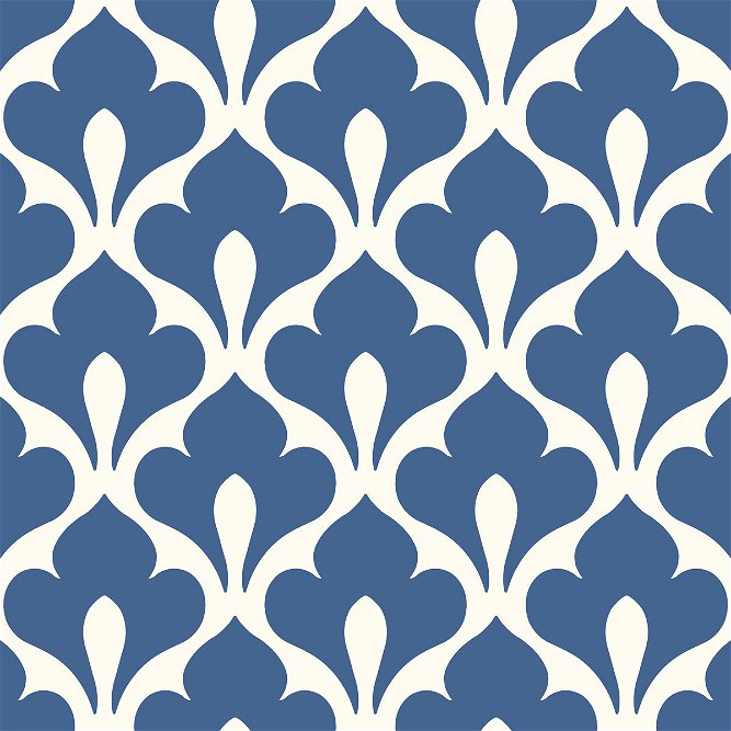 Seabrook Designs Grenada Prussian Blue &amp; White Wallpaper