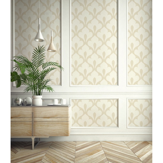 Seabrook Designs Grenada Cream &amp; Off-White Wallpaper image 2 of 2