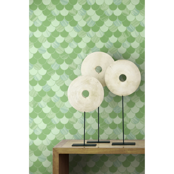 Seabrook Designs Catalina Scales Pear Green &amp; Mint Wallpaper image 2 of 2