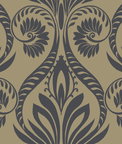 Seabrook Designs Bonaire Black & Metallic Gold Wallpaper