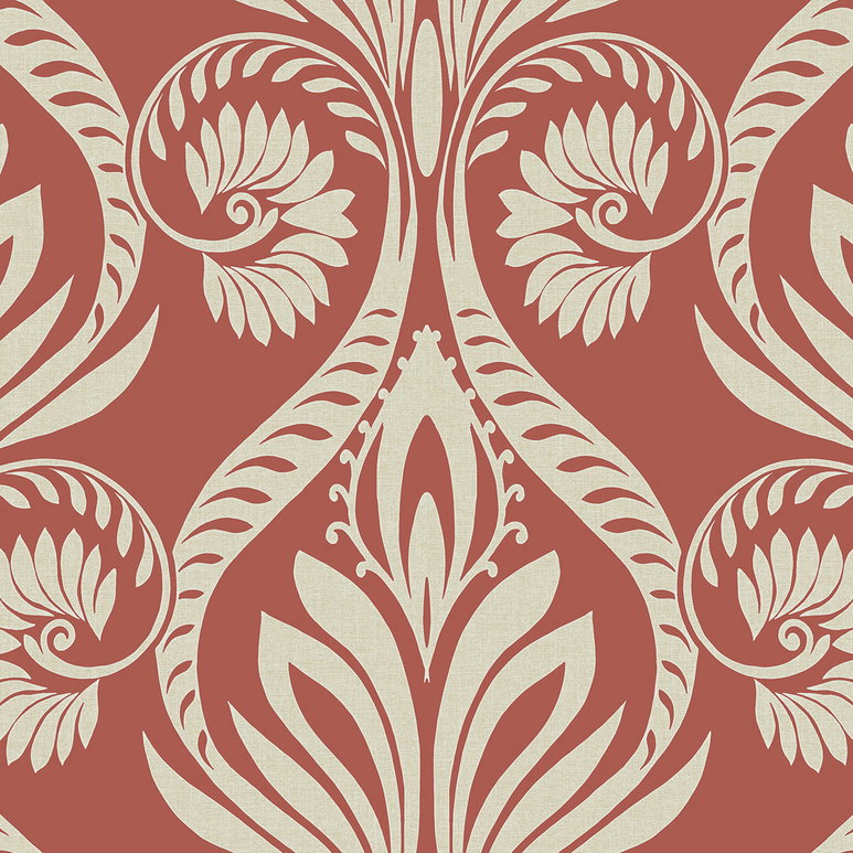 Seabrook Designs Bonaire Scarlet Red &amp; Off-White Wallpaper