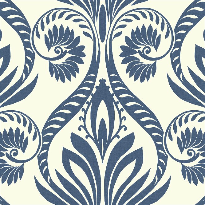 Seabrook Designs Bonaire Navy Blue &amp; White Wallpaper