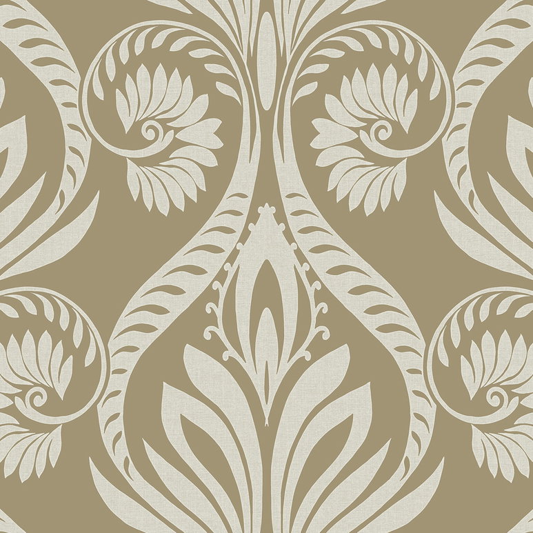 Seabrook Designs Bonaire Metallic Gold &amp; Off-White Wallpaper