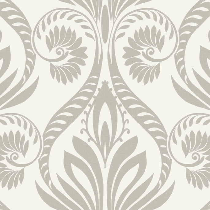 Seabrook Designs Bonaire Metallic Silver &amp; White Wallpaper image 1 of 2