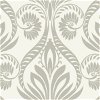 Seabrook Designs Bonaire Metallic Silver & White Wallpaper - Image 1