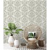 Seabrook Designs Bonaire Metallic Silver & White Wallpaper - Image 2