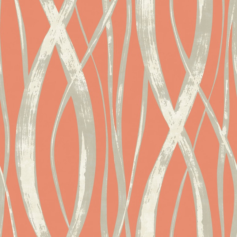 Seabrook Designs Barbados Portland Orange Wallpaper