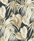 Seabrook Designs Dominica Black & Metallic Gold Wallpaper