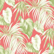 Seabrook Designs Dominica Salmon & Green Wallpaper