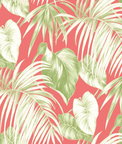 Seabrook Designs Dominica Salmon & Green Wallpaper