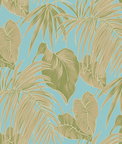 Seabrook Designs Dominica Turquoise & Green Wallpaper