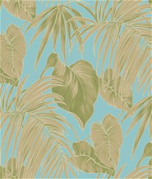 Seabrook Designs Dominica Turquoise & Green Wallpaper