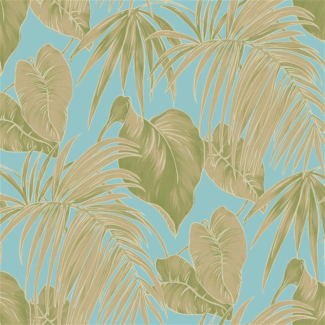 Seabrook Designs Dominica Turquoise &amp; Green Wallpaper