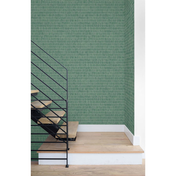 Seabrook Designs Blue Grass Band Banana Leaf Wallpaper image 2 of 2