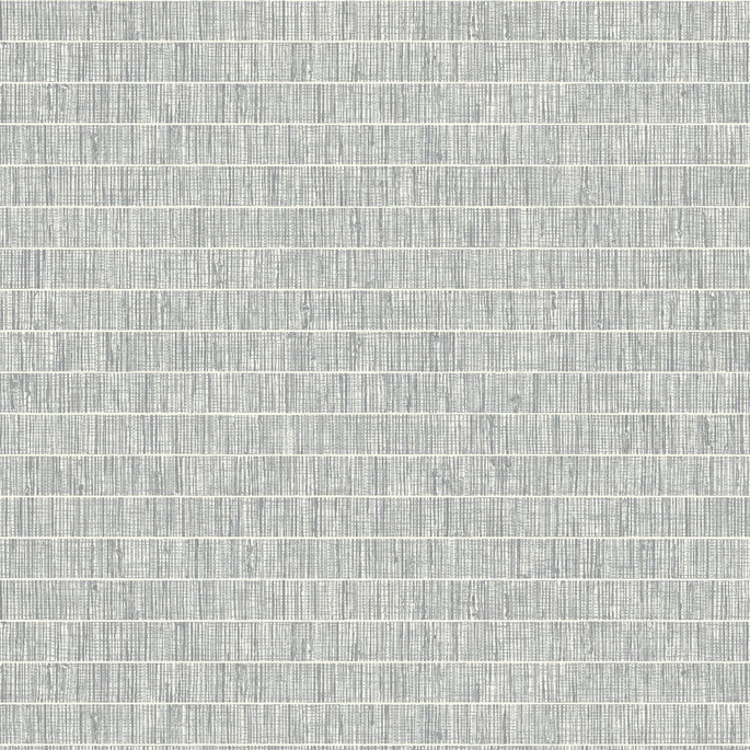 Seabrook Designs Blue Grass Band Lunar Gray Wallpaper image 1 of 2