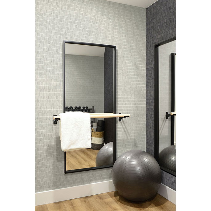 Seabrook Designs Blue Grass Band Lunar Gray Wallpaper image 2 of 2