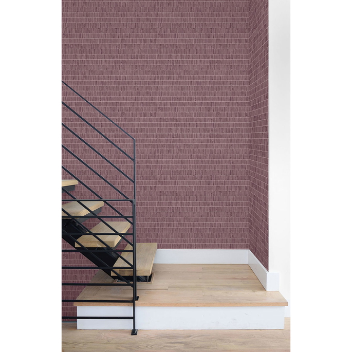 Seabrook Designs Blue Grass Band Pink Pomona Wallpaper image 2 of 2