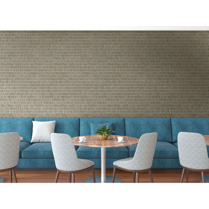 Seabrook Designs Blue Grass Band Nutmeg Wallpaper image 3 of 3