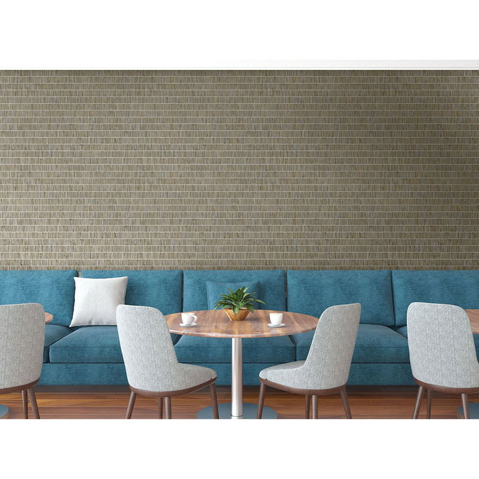 Seabrook Designs Blue Grass Band Nutmeg Wallpaper image 3 of 3