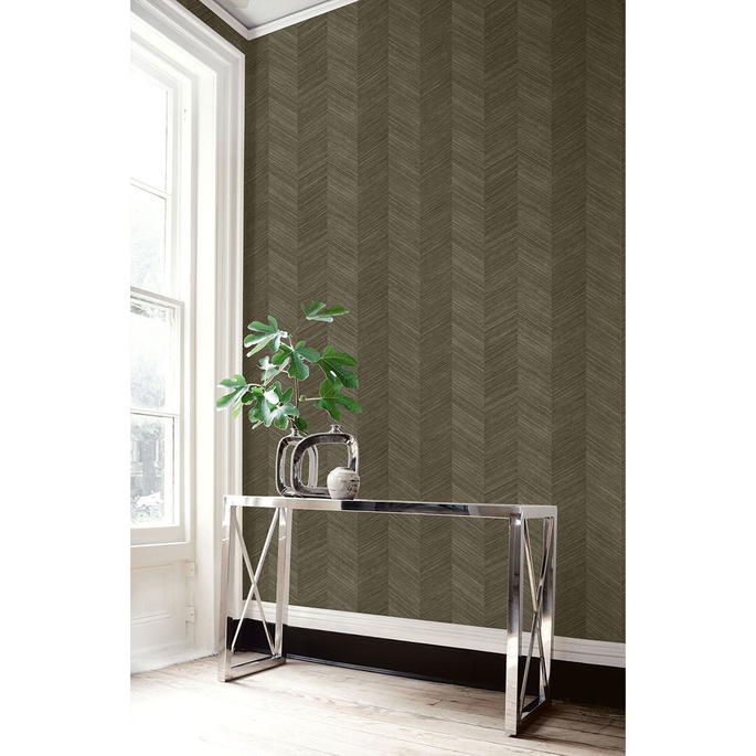 Seabrook Designs Chevy Hemp Portobello Wallpaper image 2 of 2