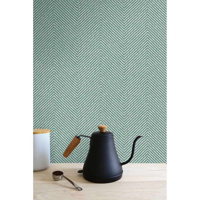 Seabrook Designs Café Chevron Aqua Wallpaper image 2 of 2
