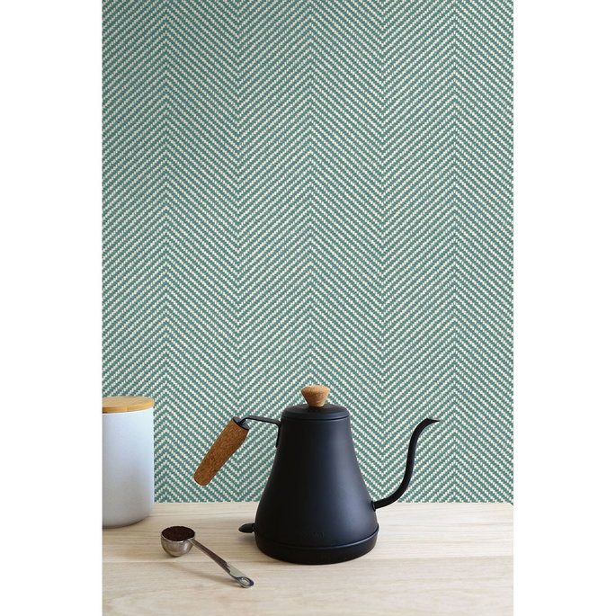 Seabrook Designs Café Chevron Aqua Wallpaper image 2 of 2