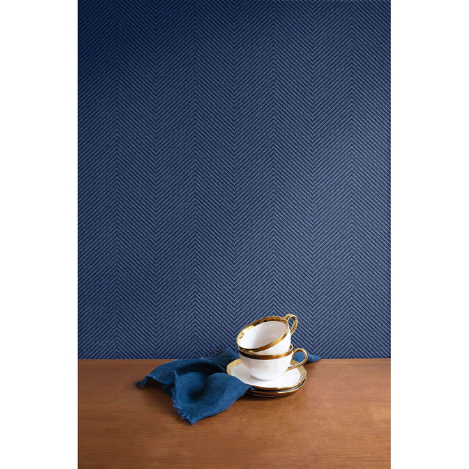 Seabrook Designs Café Chevron Storm Blue Wallpaper image 2 of 3