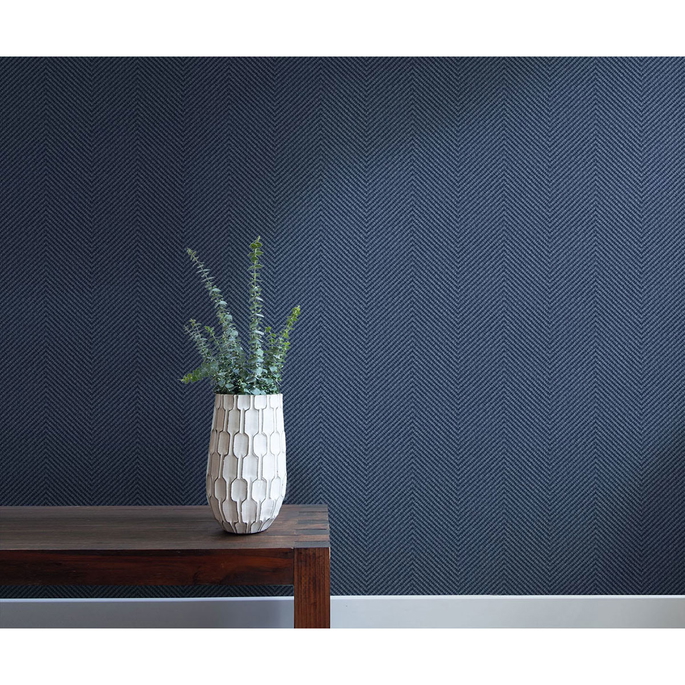 Seabrook Designs Café Chevron Storm Blue Wallpaper image 3 of 3