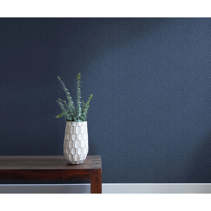 Seabrook Designs Café Chevron Storm Blue Wallpaper image 3 of 3