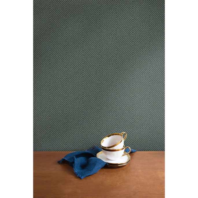 Seabrook Designs Café Chevron Viridian Wallpaper image 2 of 2
