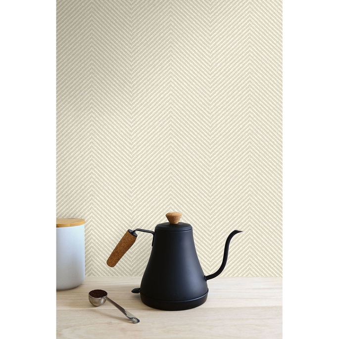 Seabrook Designs Café Chevron Buttermilk Wallpaper image 2 of 2