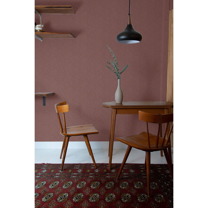 Seabrook Designs Café Chevron Burnt Sienna Wallpaper image 2 of 2