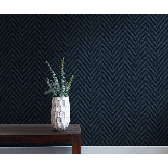 Seabrook Designs Café Chevron Cruz Blue Wallpaper image 2 of 2