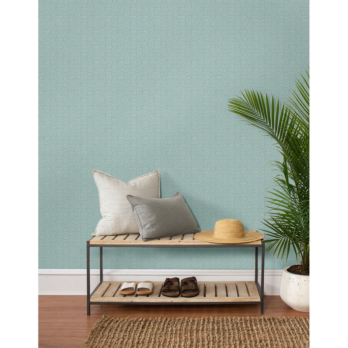 Seabrook Designs Seagrass Weave Robins Egg Wallpaper image 2 of 2